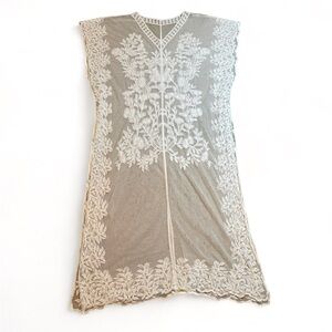 White Cover Up Beach Pool Swimsuit‎ Bikini Summer Vacation OS Lace Festival